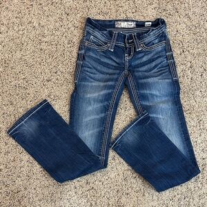 BKE Women’s Boot Cut Stretch Jeans in Dark Blue - Classic Fit